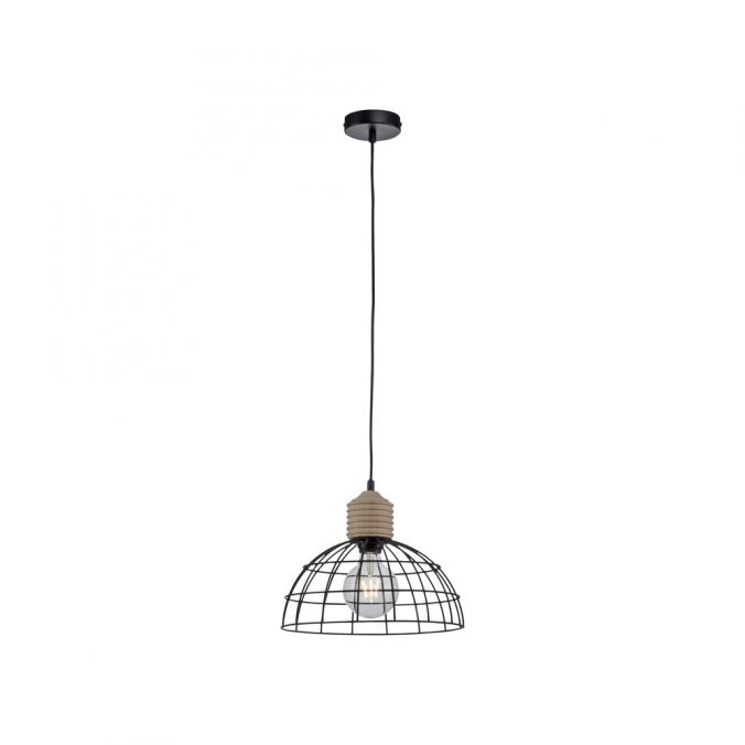 Paul Neuhaus LED Pendelleuchte 31x31 Metallschirm Naturholz schwarz 1 flammig Küche