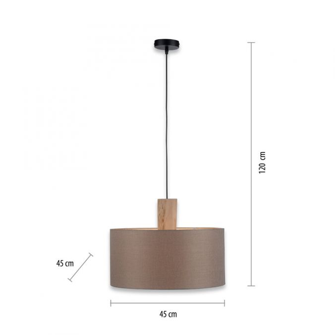 Paul Neuhaus Pendelleuchte, Stoff, leinen-natur, E27, Holz VIP-Rabatte