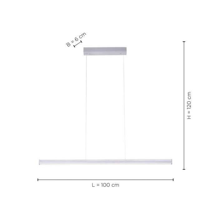 Paul Neuhaus LED-Pendelleuchte, stahlfarben, Tastdimmer, lineares Design, CCT, höhenverstellbar Kostenlose Rückgabe