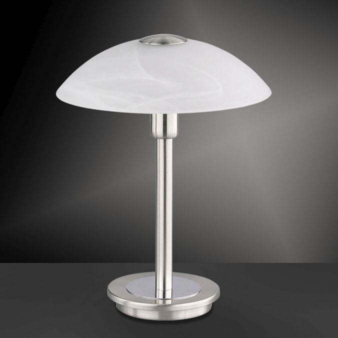 Paul Neuhaus Tischleuchte, Silber, Alabasterglas, inkl. Touchdimmer Begrenzte Freigabe