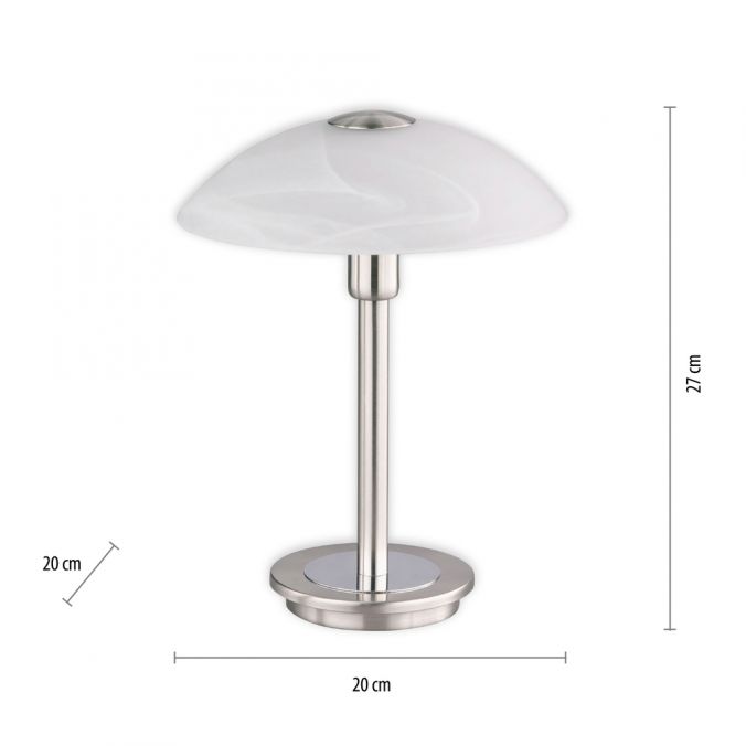 Paul Neuhaus Tischleuchte, Silber, Alabasterglas, inkl. Touchdimmer Begrenzte Freigabe