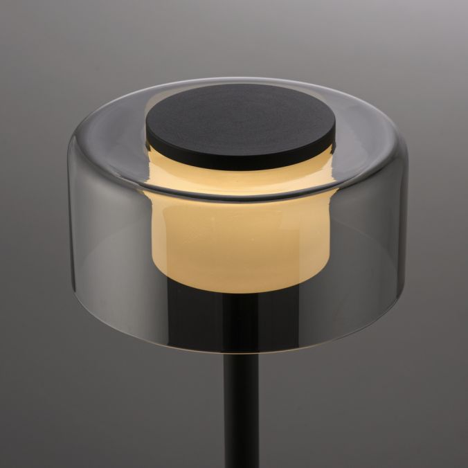 Paul Neuhaus LED Tischleuche schwarz stufenlos dimmbar Rauchglas Memoryfunktion Letzte 3 Tage