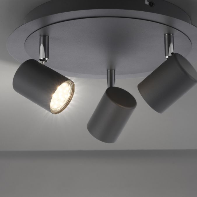 Paul Neuhaus LED Deckenleuchte, anthrazit, 3 Flammig, schwenkbare Leuchtköpfe JETZT KAUFEN