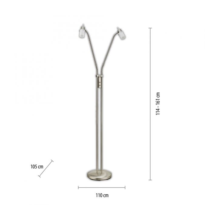 Paul Neuhaus LED-Stehleuchte, stahl, 2 verstellbare Leuchtköpfe, warmweiß, blendfrei Zeitbegrenzte Promotion