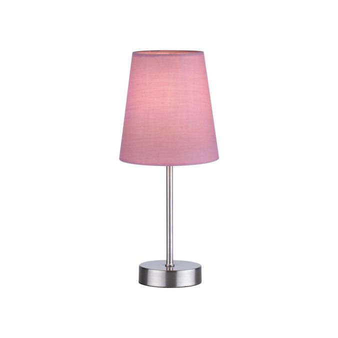 Paul Neuhaus Tischleuchte, rosa, 1x E14 LED, Schirm, inkl. Schnurschalter