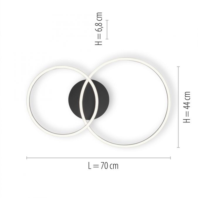 Paul Neuhaus LED Deckenleuchte, schwarz, modern, zwei Leuchtringe, dimmbar, schwenkbar Discount Store für neue Produkte