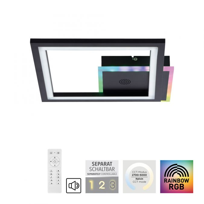 Paul Neuhaus LED Deckenleuchte Lautsprecher Bluetooth schwarz Rainbow RGB Nur noch ein Tag übrig