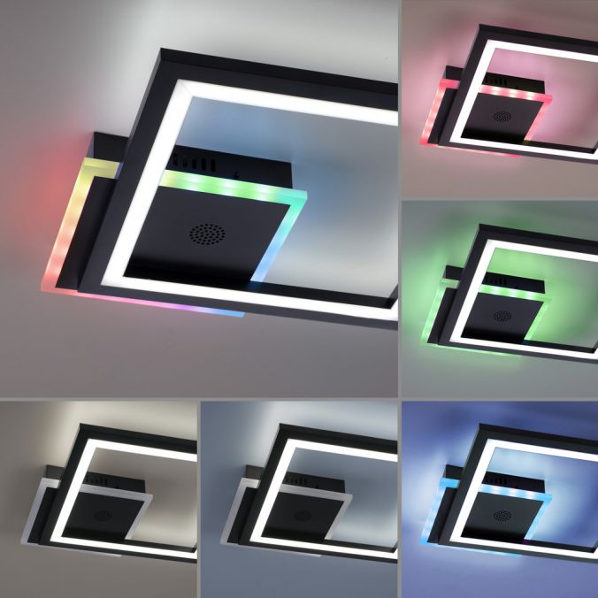 Paul Neuhaus LED Deckenleuchte Lautsprecher Bluetooth schwarz Rainbow RGB Nur noch ein Tag übrig