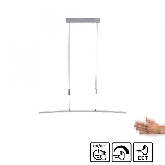 Paul Neuhaus LED Pendelleuchte, stahlfarben, CCT, 100cm lang, dimmbar Super Rabatt