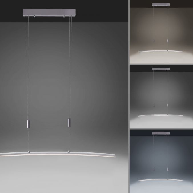 Paul Neuhaus LED Pendelleuchte, stahlfarben, CCT, 100cm lang, dimmbar Super Rabatt