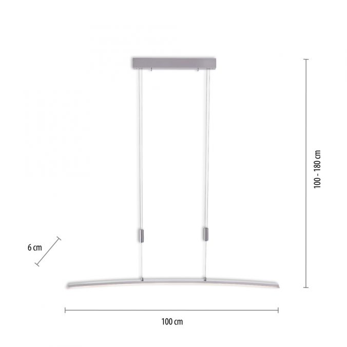 Paul Neuhaus LED Pendelleuchte, stahlfarben, CCT, 100cm lang, dimmbar Super Rabatt