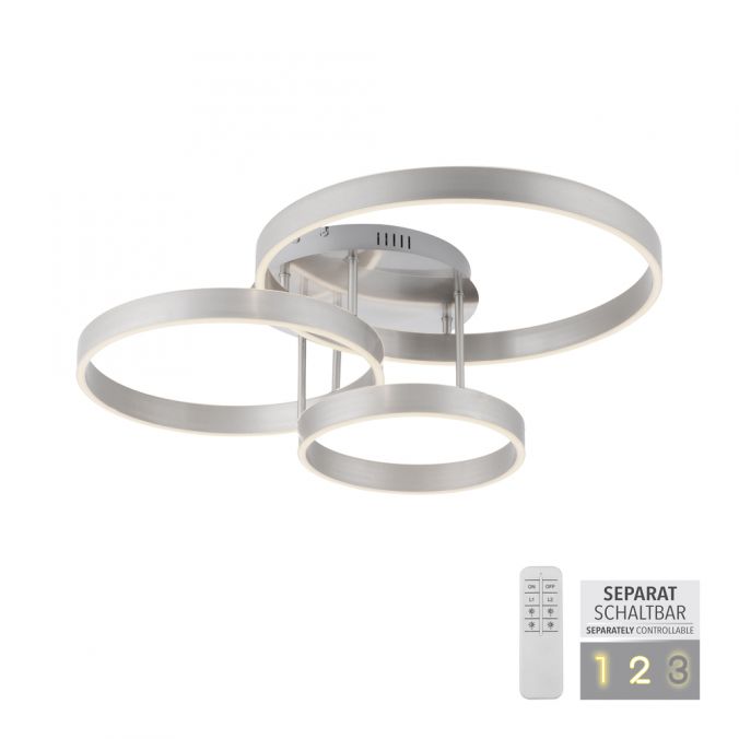 Paul Neuhaus LED Deckenleuchte 3 flammig silber Up- Downlight dimmbar Fernbedienung Riesige Rabatte