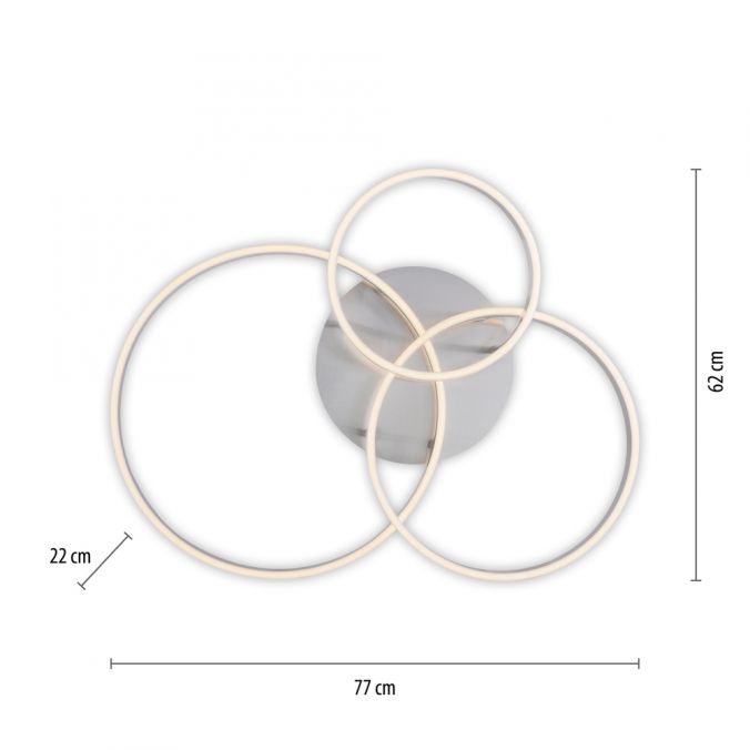 Paul Neuhaus LED Deckenleuchte 3 flammig silber Up- Downlight dimmbar Fernbedienung Riesige Rabatte