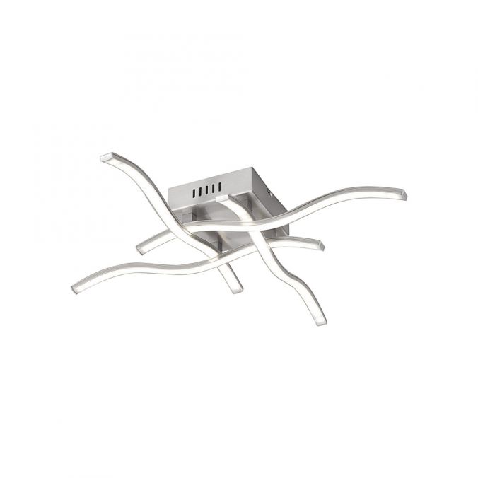 Paul Neuhaus LED-Deckenleuchte, stahl, 4 Leuchtarme, Rautenform, warmweiße Lichtfarbe