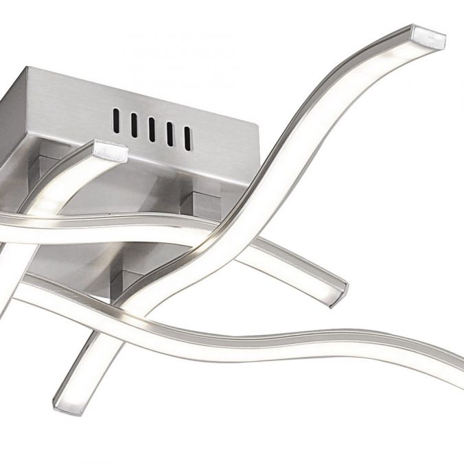 Paul Neuhaus LED-Deckenleuchte, stahl, 4 Leuchtarme, Rautenform, warmweiße Lichtfarbe Fabrikladen