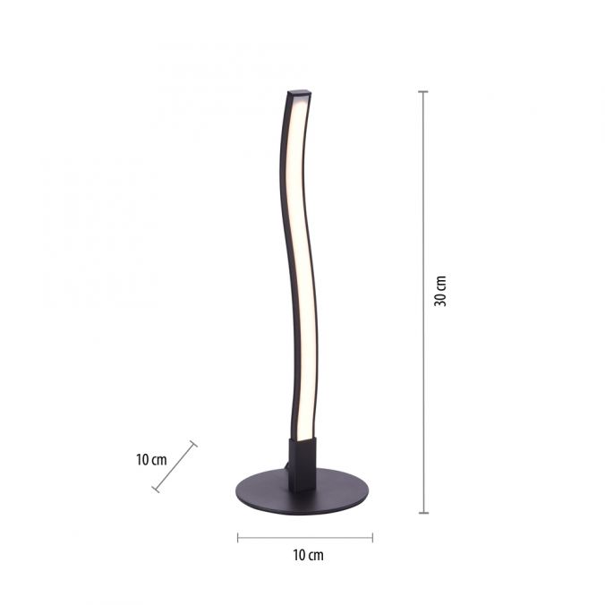 Paul Neuhaus LED-Tischleuchte, schwarz, Wellenform, warmweiße Lichtfarbe, modern Black Friday Preise