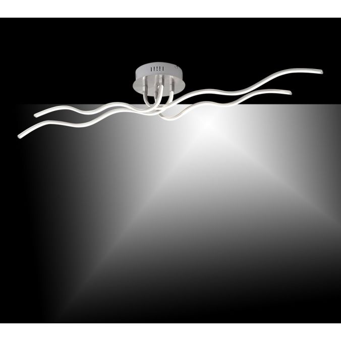 Paul Neuhaus LED-Deckenleuchte, stahl, Wellenform, warmweiße Lichtfarbe, energiesparend Im Verkauf