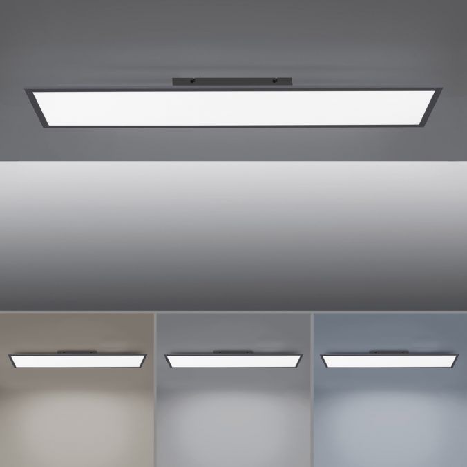 Paul Neuhaus LED Panel, schwarz, 100x25cm, CCT Farbsteuerung, dimmbar, Fernbedienung Rabatte dieses Monats