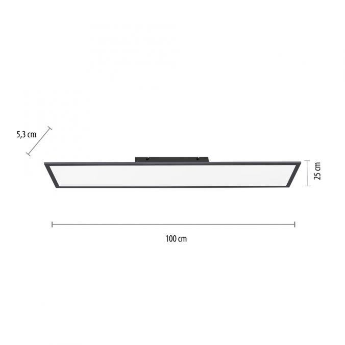Paul Neuhaus LED Panel, schwarz, 100x25cm, CCT Farbsteuerung, dimmbar, Fernbedienung Rabatte dieses Monats