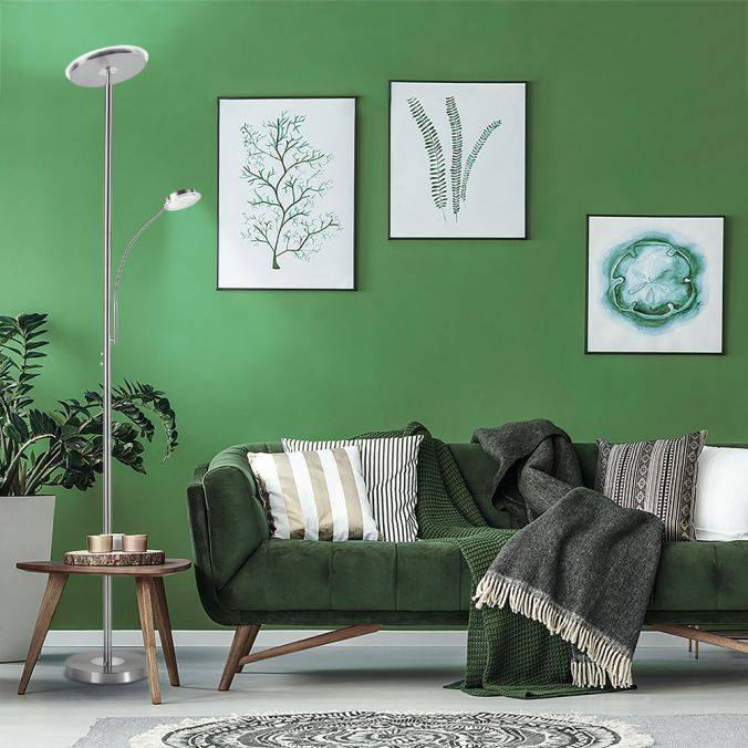 Paul Neuhaus LED-Deckenfluter, stahlfarben, flexibler Lesearm, dimmbar, modern, Büro Online