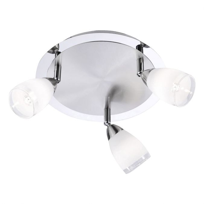 Paul Neuhaus LED-Deckenleuchte in rund und Stahl mit 3 Leuchtköpfen und warmweißer Lichtfarbe ist energiesparend