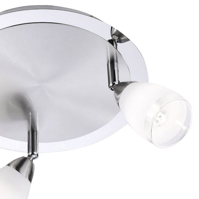 Paul Neuhaus LED-Deckenleuchte in rund und Stahl mit 3 Leuchtköpfen und warmweißer Lichtfarbe ist energiesparend Outlet