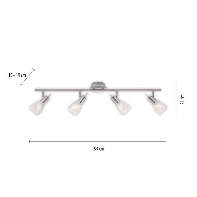 Paul Neuhaus LED-Deckenleuchte, stahlfarben, warmweiße Lichtfarbe, 4 flammig, modern Verkauf