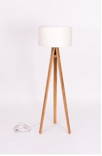 Ragaba WANDA Ashwood Floor Lamp 45x140cm - White Lampshade / Transparent JETZT KAUFEN