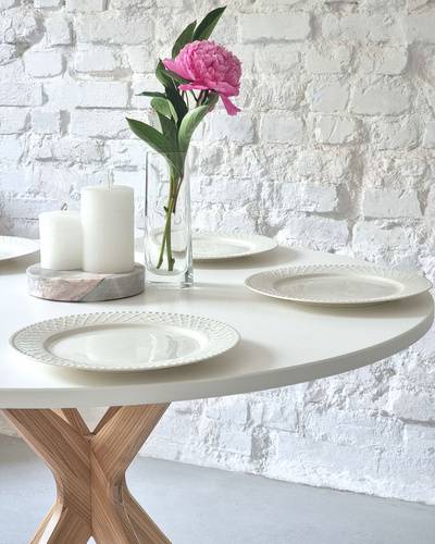 Ragaba JUBI BOLD Round Dining Table 100cm White Discount Store für neue Produkte