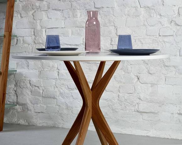 Ragaba JUBI Round Dining Table diam. 80cm Oak Sage Green Fabrikladen