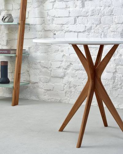 Ragaba JUBI Round Dining Table diam. 80cm Oak Sage Green Fabrikladen