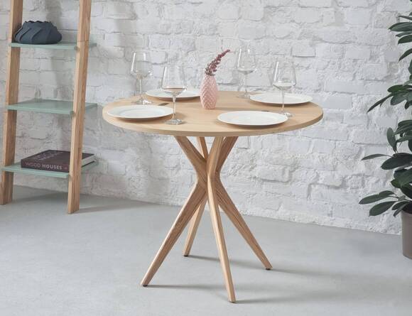 Ragaba JUBI Halfround Extendable Table diam. 90cm Ashwood Im Verkauf