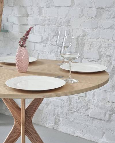 Ragaba JUBI Halfround Extendable Table diam. 90cm Ashwood Im Verkauf