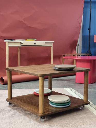 Ragaba ASHME Coffee Table with Wheels 64x64cm Kostenloser Versand