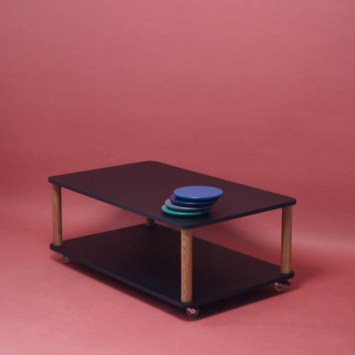 Ragaba ASHME Coffee Table with Wheels 64x105cm White Fabrik Onlineshop