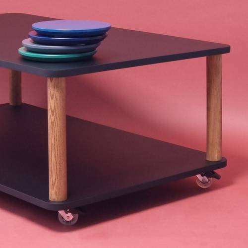 Ragaba ASHME Coffee Table with Wheels 64x105cm White Fabrik Onlineshop