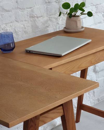 Ragaba LUKA Corner Desk W 115cm x D 85cm Walnut Left Side Rabatt