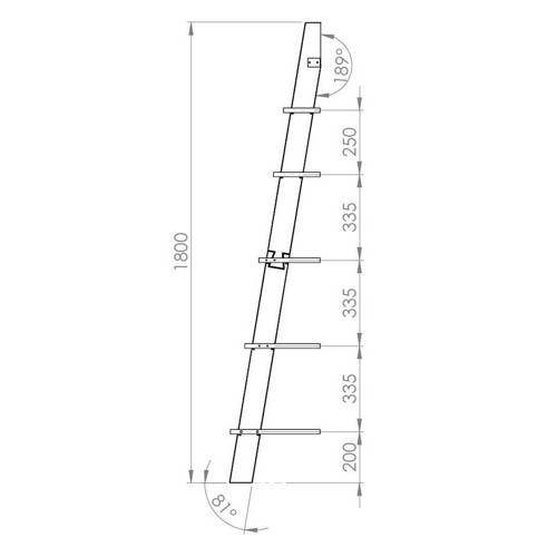 Ragaba ASHME Ladder Shelf with Mirror 45x35x180cm Antique Pink Exklusivangebot