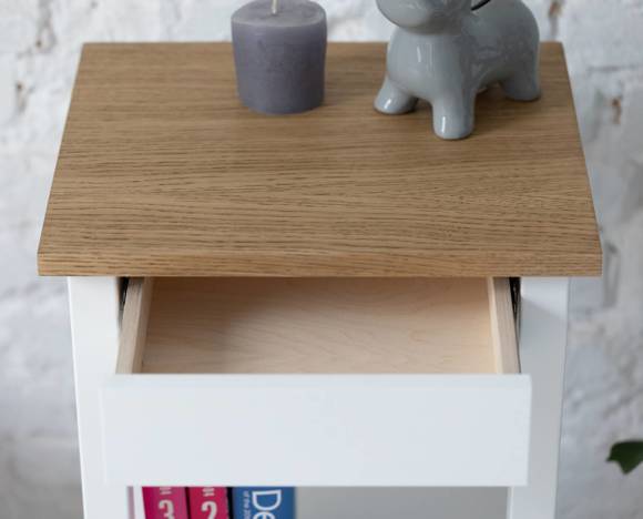 Ragaba ENTLIK Bedside Table 40x35x70cm Oiled Oak Saisonschlussverkauf