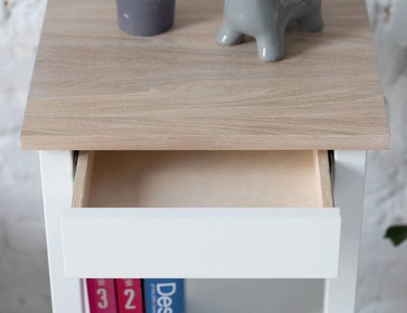 Ragaba ENTLIK Bedside Table 40x35x70cm White Oak Black Friday