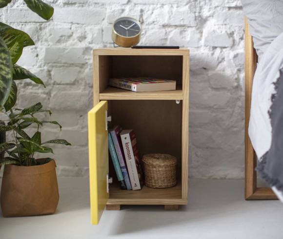 Ragaba SLIM Bedside Table W 30cm x D 40cm Brown Beige Online Outlet