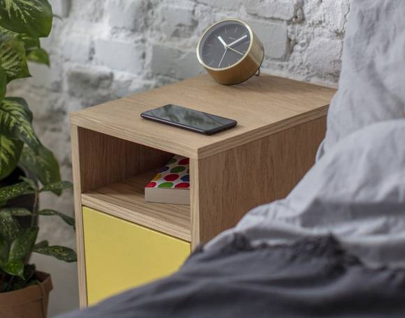 Ragaba SLIM Bedside Table W 30cm x D 40cm Brown Beige Online Outlet