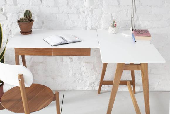 Ragaba LUKA Corner Desk W 135cm x D 85cm Gentle Blue Oak Right Side Neuheiten
