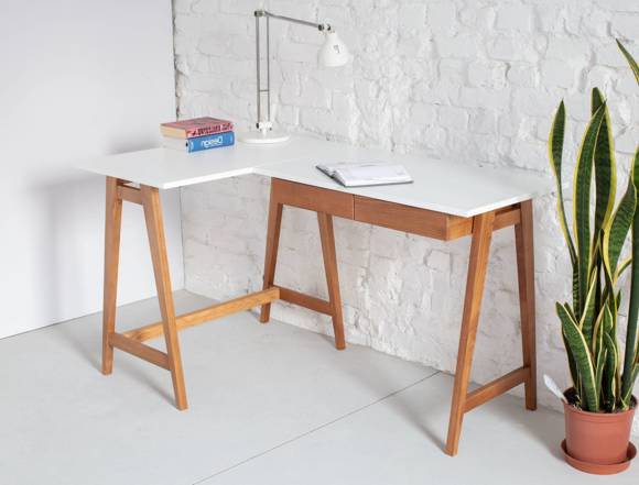 Ragaba LUKA Corner Desk W 135cm x D 85cm Sage Green Oak Left Side Bestseller