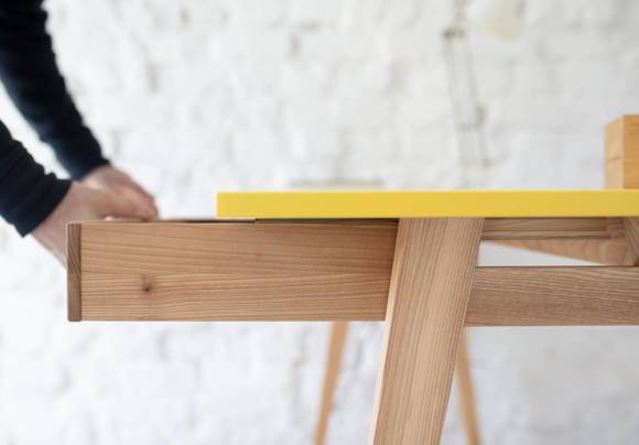 Ragaba LUKA Ashwood Corner Desk W135 x D85cm Broom Yellow Left Side Saisonale Angebote