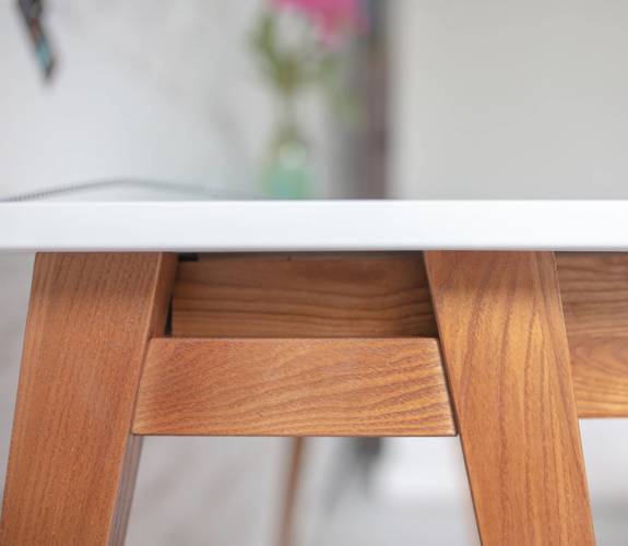 Ragaba LUKA Corner Desk W115cm x D85cm Gentle Blue Oak Right Side Räumungsverkauf