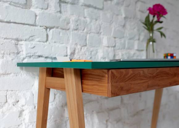 Ragaba LUKA Corner Desk W115cm x D85cm Gentle Blue Oak Right Side Räumungsverkauf