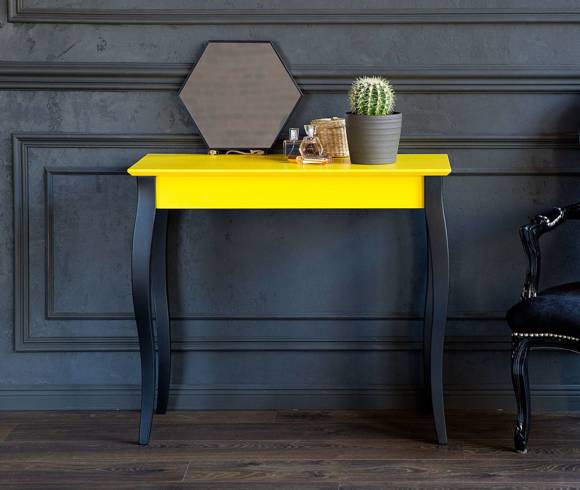 Ragaba LILLO Console Table 85x35cm - Black Legs / Broom Yellow Kostenlose Rückgabe