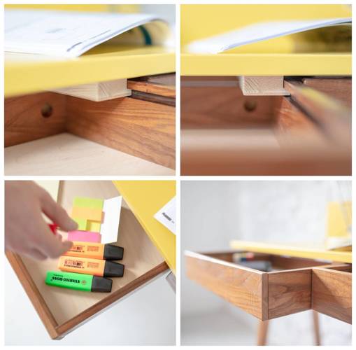 Ragaba LUKA Writing Desk 110x50cm with Drawer Oak Broom Yellow Letzte 3 Tage