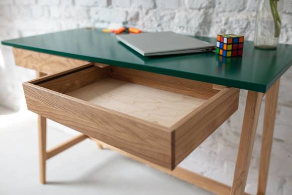 Ragaba LUKA Ashwood Writing Desk 85x50cm with Drawer Chalk White Neueste Stile